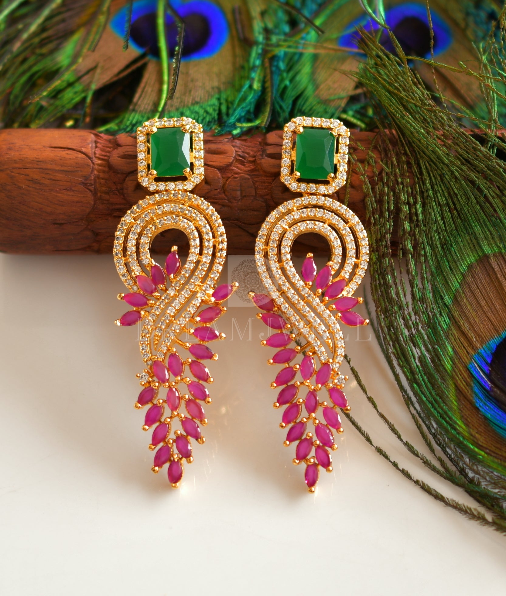 Bollywood Style Gold Plated Indian Party Enameled Kundan Jhumka Earrings  Set | eBay
